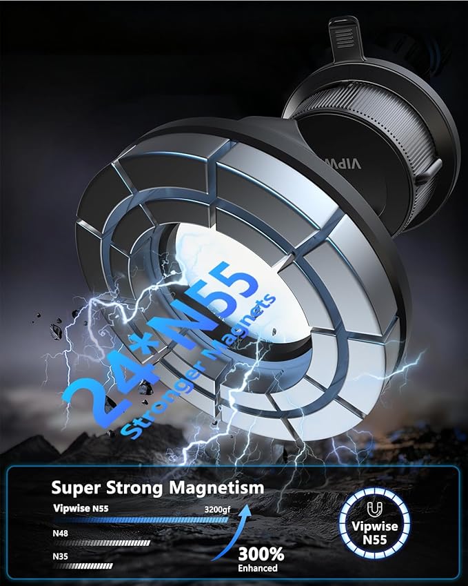 Magnetic Phone Holders for Your Car [89+LBS Suction & 3200gf Magnetic] 360° Adjustable Magsafe Car Phone Mount, Vacuum Suction Cup Car Mount for iPhone 17 Pro Max 16 15 14 13 12 Air Plus