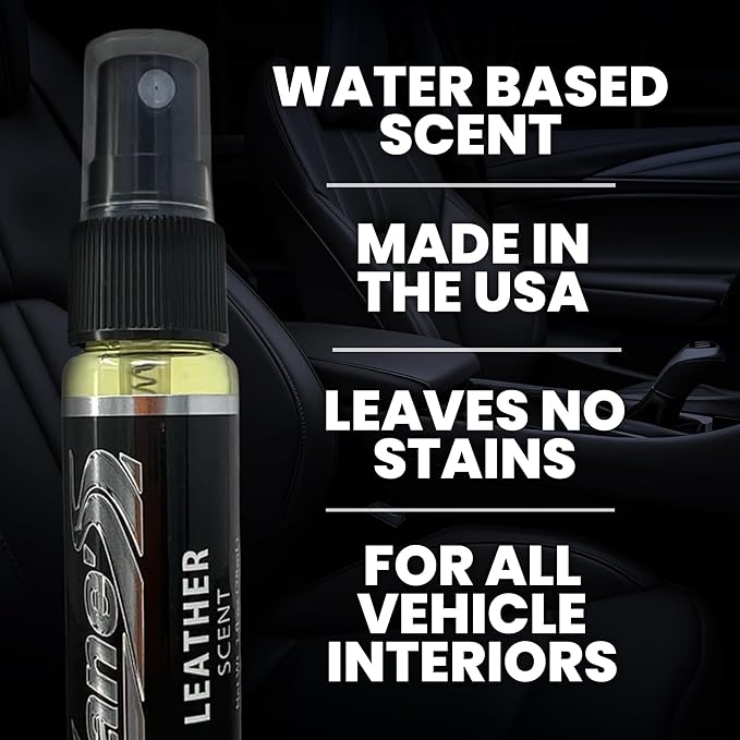 LANE’S Premium Car Air Freshener "Leather" - 1oz Water-Based, Long-Lasting Auto Scent Spray - Food, Pet, Odor Smell Deodorizer for Cars, Trucks, SUVs' Interior Leather, Carpet, Upholstery