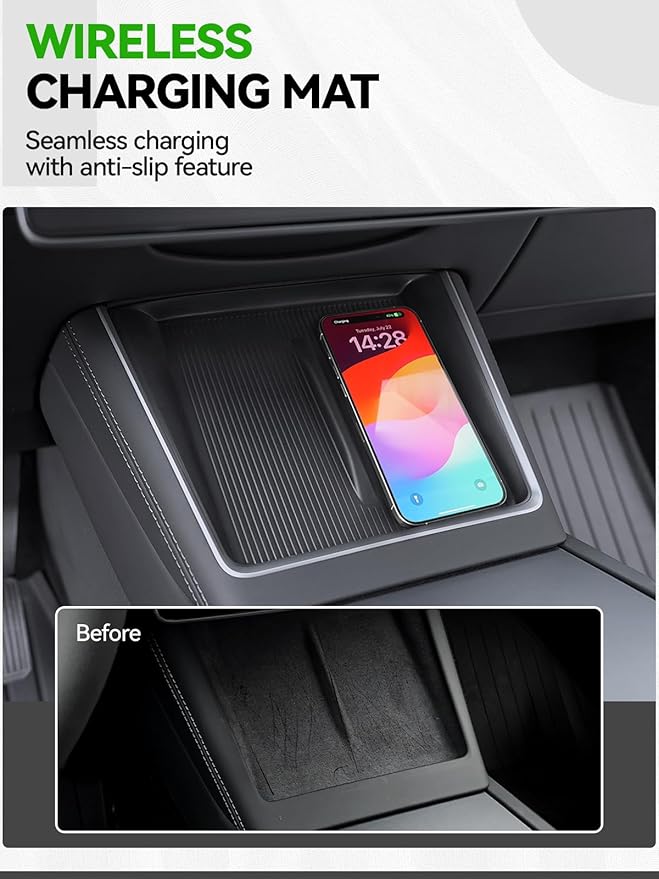 10PCS Center Console Organizer Tray for 2025 2026 Tesla Model Y Juniper Accessories, Under Seat Storage Armrest Hidden Storage Box Cup Holder Charger Pad for Tesla Model Y Juniper