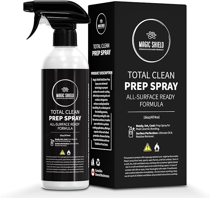 Prep Spray – Must Wash After Use | Ideal for Ceramic Coating Prep | Wax & Grease Remover for Auto Detailing | Ultimate Surface Cleaner - 16oz