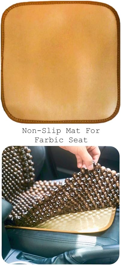 Natural Wood Beaded Seat Cover Massaging Cooling Cushion for Car Truck. Keeps The Back from Getting Sweaty While Driving. Makes Driving More Bearable and Less Painful On Long Trips