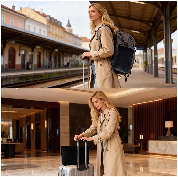 Travel Blanket Pillow, Soft Airplane Blanket 2-in-1, Travel Blanket Airplane Compact with Bag, Travel Essentials Accessories for Plane and Car,60x80 Black