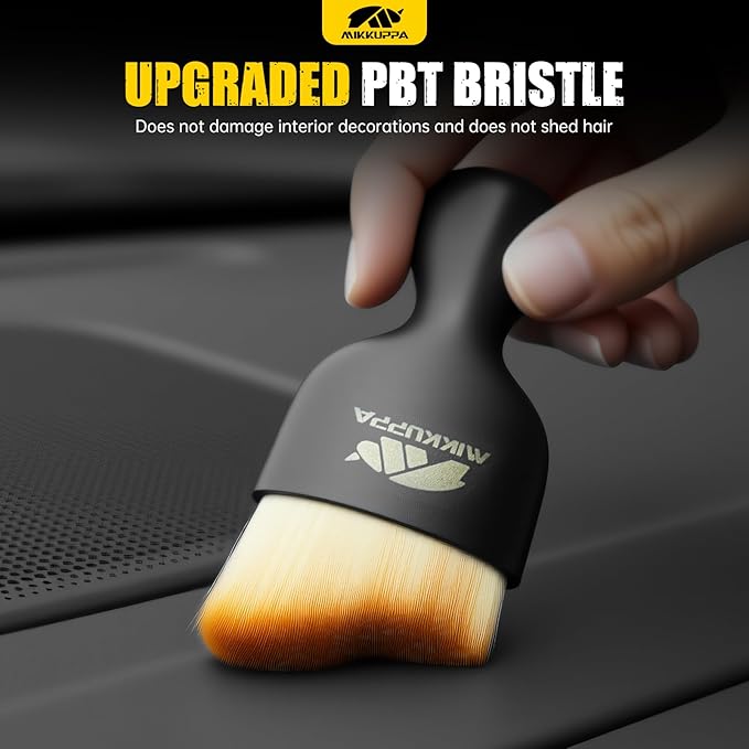 MIKKUPPA Microfiber Towels for Cars - 2-Pack 36"x24" Extra Large Car Drying Towel with Twisting Yarn Technique, Ultra Absorbent Scratch-Free Twisted-Loop Car Wash Towels with Interior Detailing Brush