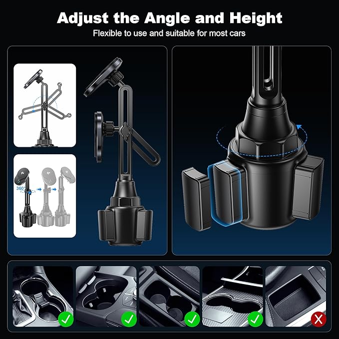 for Qi2 15W Wireless MagSafe Car Mount Charger Cup Phone Holder,15W Fast Charging Charger Phone Holder Mount for iPhone Air/17/16/15/14/13/12, Galaxy S25, Fast Charging for Magnetic iPhone Accessories