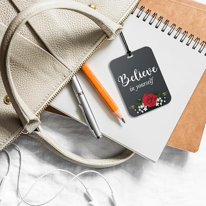 4Pcs Red and Black Rose Inspiration Car Air Freshener Hanging Motivational Car Accessories Gifts for Women Men Cute Air Freshener for Interior Car Mirror Home Wardrobe Decor