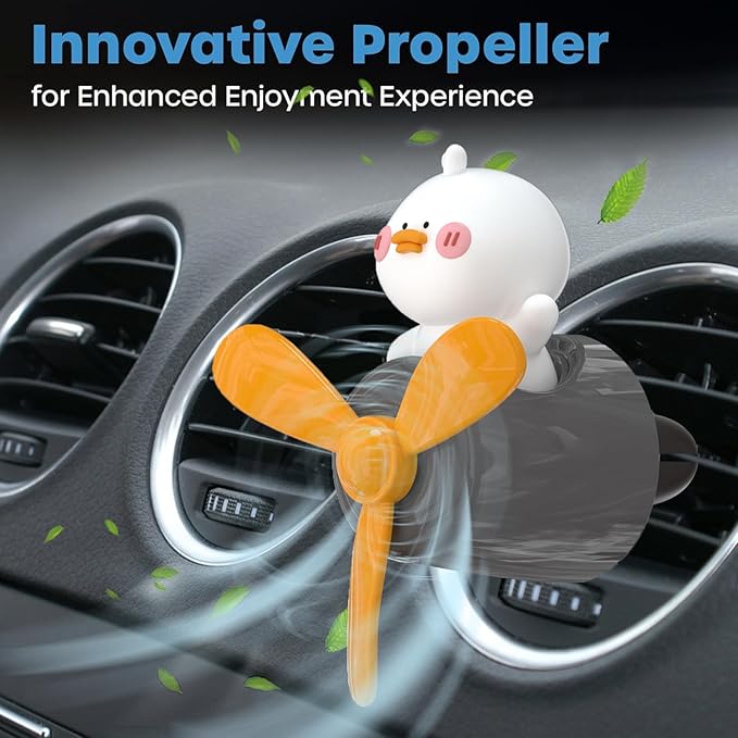 Pilot Car Air Freshener, Cute Duck Car Vent Clip Air Freshener with 4 Fragrant Tablets Automotive Air Outlet Fan Diffuser, Automotive Interiors Vent Decoration (Pilot Duck)