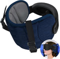 Travel Pillows for Airplanes, Airplane Pillow for Long Flight, Airplane Head Strap with Sleep Eye Mask, 360° Headrest for Car Trip, Stop Bobblehead, Mottled Grey
