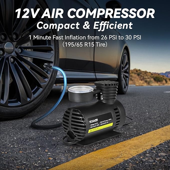 Car Emergency Safety Kit Bag with Portable Air Compressor, Jumper Cables,First Aid Kit, Tire Pressure Gauge, Auto Vehicle Safety Road Side Assistance Kits Essentials,for Women, Men, Teen