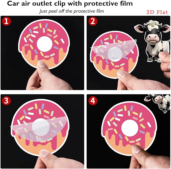 Cute Car Air Freshener Clips Doughnut Car Vent Clip Donut Cars Scents Cologne Air Conditioner Clip Auto Vent Interior Decoration Cars Accessories Doughnuts Loves Gifts for Women Men