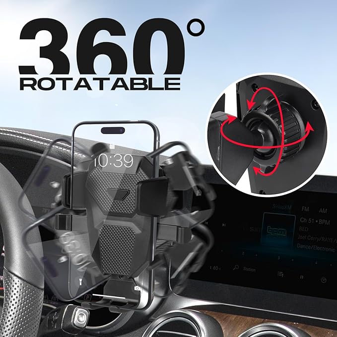 Car Phone Holder for 2015-2022 Mercedes-Benz C-Class/GLC Accessories,Adjustable GPS C-Class Phone Mount for 10.25-inch Screen,Hands-Free Ultra Stable Air Vent Phone Stand