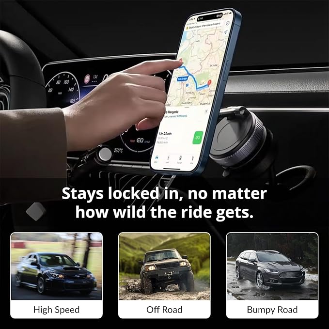 UPTOWN 2026 Nano Gel Ultra Magnetic Phone Holder for car - 360° Adjustable magsafe car Mount with Vacuum Suction, Strong Grip Phone Holders for Your Car, Compatible with iPhone 17 pro max 16 15 14