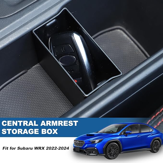 Center Console Cup Holder Insert Divider Storage Box Compatible with Subaru WRX 2022 2023 2024 Leakproof ABS Center Console Cup Holder Insert with Organizer Box
