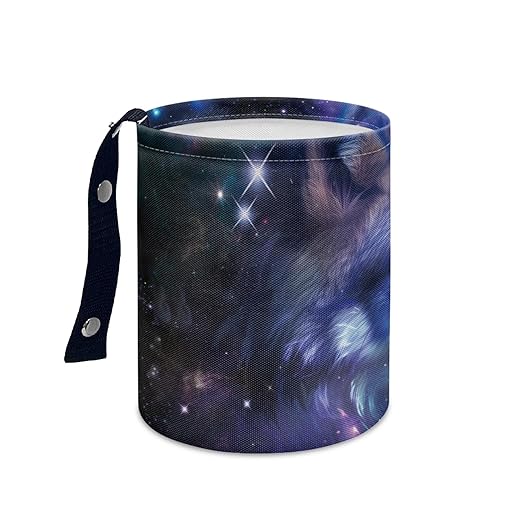 Small Trash Can for Car Wolf Galaxy Print Automotive Accessories for Interior Organizer Truck SUV RV Vehicle Home Office Small Portable Hanging Garbage Bags
