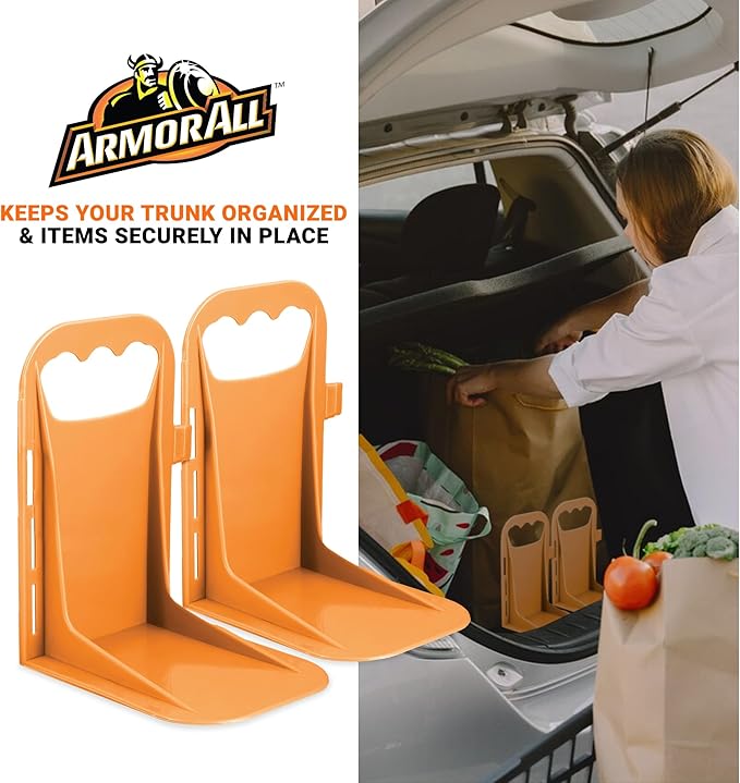 Armor All Trunk Cargo Blocks, 2 Pack of Cargo Dividers, Hook & Loop Trunk Organizer Blocks to Hold Cargo in Place for Cars, Trucks, SUVs, Vans, Cargo Containment System, Trunk Dividers (2 Pieces)