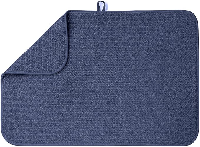 Bellemain XXL Dish Mat Microfiber Dish Drying Mat, Super absorbent (Navy, 17" x 24")