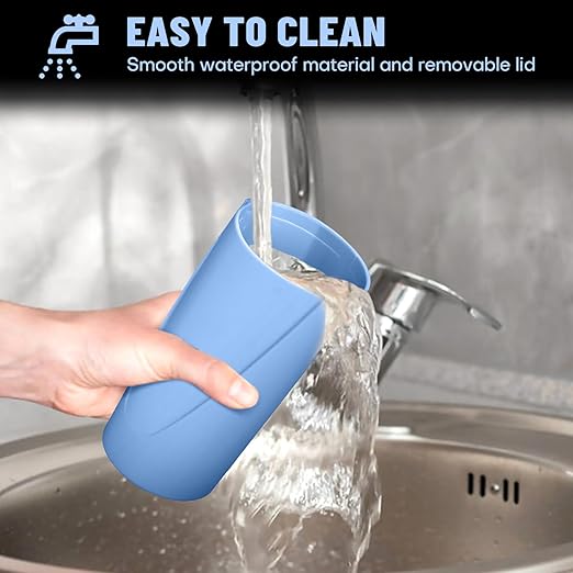 Car Trash Can Bin with Lid - 2 Packs Car Garbage Can Cup Holder - Blue Mini Leakproof Vehicle Garbage Bin with 40pcs Trash Bags-Automobile Organizers and Storage for Front Back Seat Accessories