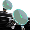 MOKPR for Magnetic Car Mount Charger-15W Wireless Car Charger-Magnetic Car Phone Holder for Dash Air Vent-LED RGB HandsFree Car Mount Fast Car Charger for iPhone 14/13/12 Series,Green