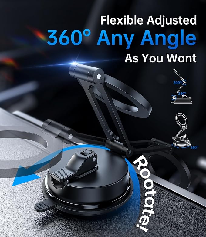 Car Phone Holder for Magsafe [80LBS Strongest Suction] Phone Mount for Car, 360° Rotation Vacuum Magnetic Suction Cup Phone Mount, Phone Holder for Your Car for iPhone 17 16 Pro Max 15 14 13 12 Plus