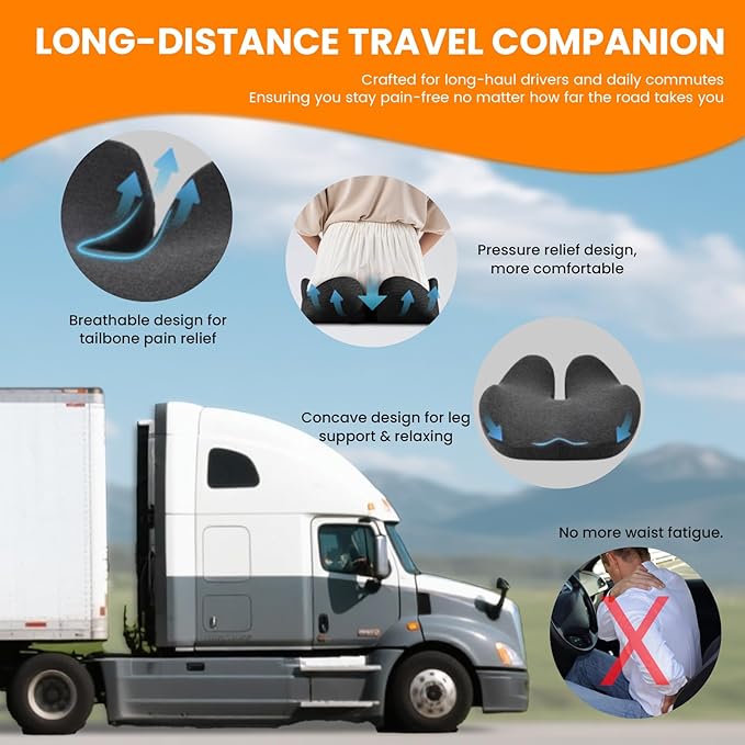 CXC Gel Seat Cushion for Long Sitting – Breathable Honeycomb Gel Cushion for Office Chair & Car Seat, Non-Slip Support for Daily Use