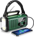 10000mAh Hand Crank Emergency Radio, NOAA Weather Radio with AM/FM Solar Radio, Rechargeable Battery, Flashlight & Reading Light, SOS Cell Phone Charger for Valentines Day Gifts Outdoor Emergencies