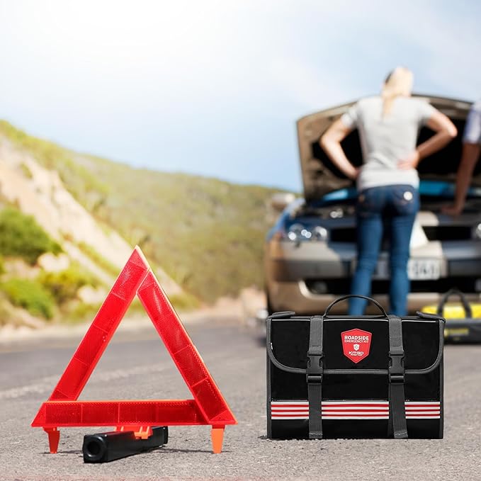 Car Emergency Kit (126 Piece)，Gift for Father Women Friend, Premium Roadside Assistance Essentials with Jumper Cables Tow Rope- Ideal Auto Road Safety Kit for Truck, RV