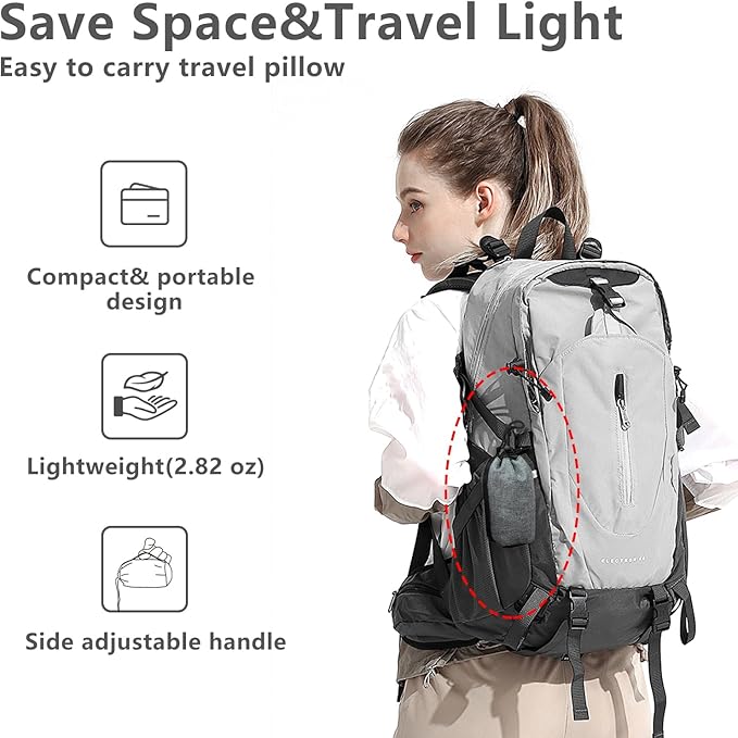 Lumbar Travel Pillow,Compact Adjustable Air Lumbar Support Pillow for Car Ride,Train or Airplane Trip,Versatile Inflatable Pillow for Backpacking Camping and Sleeping