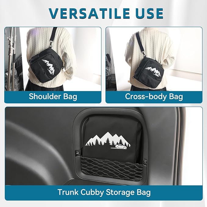 Trunk Organizer Multifunction Storage Backpack RAV4 Trunk Cubby Bag Organizer Oxford Cargo Side Pocket Bag for Toyota RAV4 2019 2020 2021 2022 2023 2024 2025 Car Interior Accessories, Black