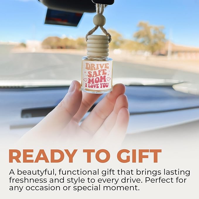 NewEleven Mom Birthday Gifts - Mom Car Essentials, Gifts For Moms, Mommy - Cute Gifts For Mother From Daughter, Son, Kids - Car Air Freshener Hanging 2 Pack, Vanilla Cream Oil Diffuser