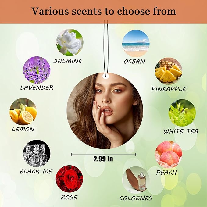 10-100Pcs Custom Logo Car Air Fresheners Bulk – Wholesale Personalized Double-Sided Air Fresheners with Photo Text Logo, Unique Gift for Car Owners (Round)