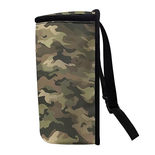 Camo Deer Car Trash Can with Lid and Zipper Green Foldable Trash Bin for Car Interior Accessories Multipurpose Garbage Can Bags Storage Organizer