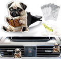 Cute Car Air Freshener Clips Dog Car Vent Clip Pug Dog Cars Scents Cologne Air Conditioner Clip Auto Vent Interior Decoration Cars Accessories Dogs Loves Gifts for Men Women