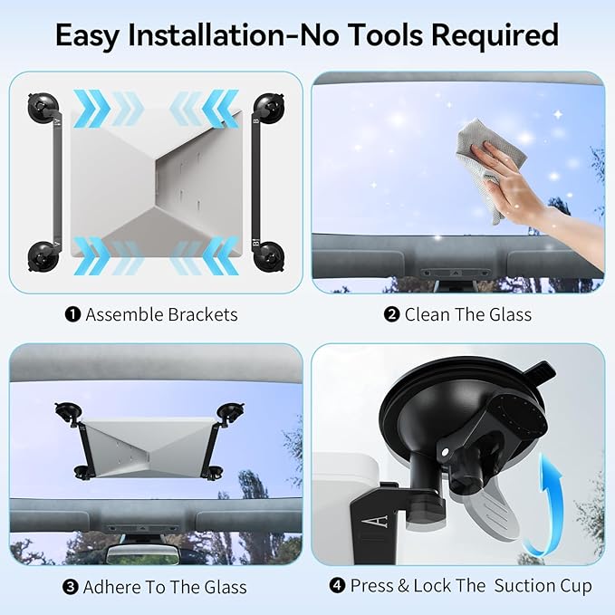 Starlink Mini Suction Cup Mount, Vehicle Sunroof and Glass Surfaces – Secure Satellite Mounting Kit with Strong Grip for Car Rack System Adapters in RVs, Boats, and Road Trips