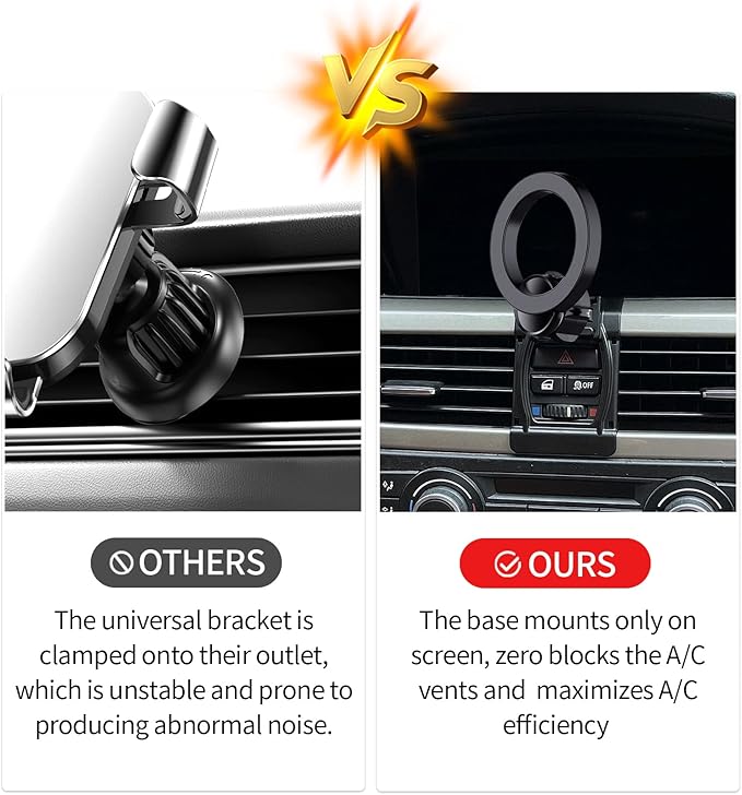 Car Phone Holder for 2005-2012 BMW 3 Series 2008-2013 M3 Accessories, 360° Rotation Phone Mount Compatible with MagSafe, Cell Phone Holder Does Not Affect Air Vent