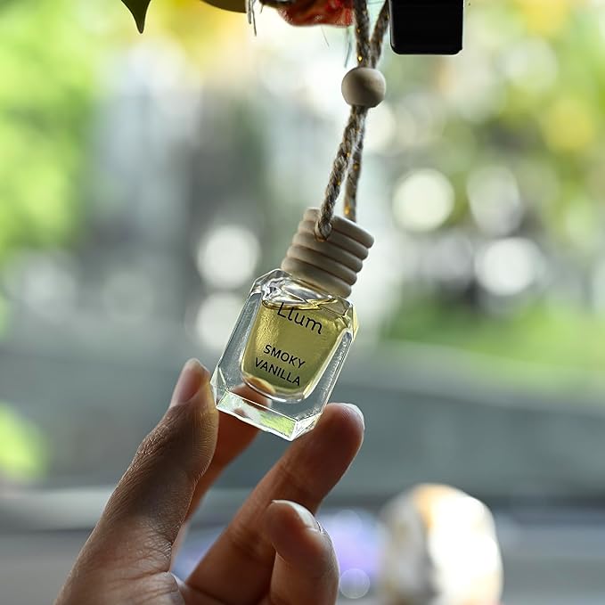 Smoky Vanilla Hanging Car Air Freshener |10ml, 0.34 fl.oz| Luxury, Organic, Toxin-Free, Alcohol-Free, Pet Friendly Perfume|Interior Accessory for fresh Aroma|Long Lasting Fragrance up to 30 Days