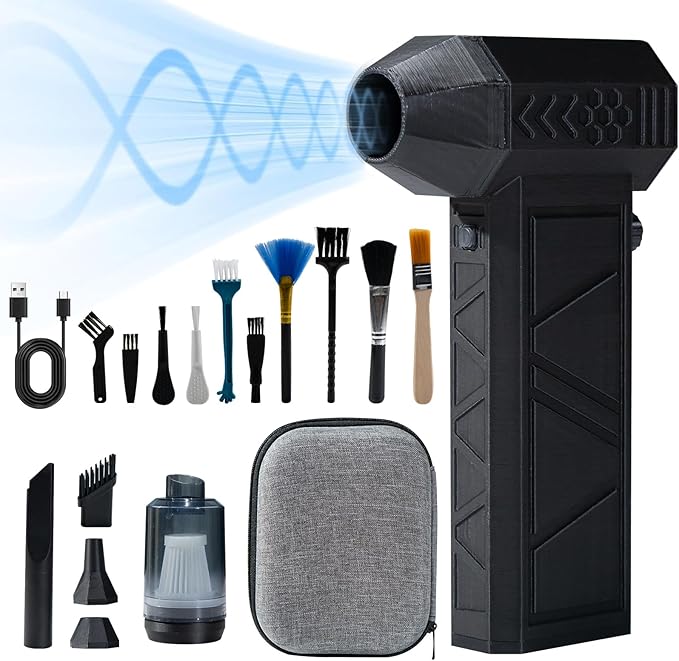 Jet Dry Blower, High-Speed Electric Air Duster for Car Drying & Dust Cleaning, 120,000 RPM Mini Jet Blower with Adjustable Speed for Vehicle, BBQ & Outdoor Use