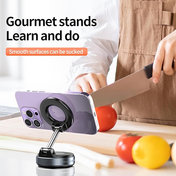 UMVHTAK Upgraded Adjustable Vacuum Magnetic Car Phone Holder 360° Reinforced Suction Cup Phone Mount for MagSafe Cell Phone Holders for Your Car/Gym/Mirror Mount for iPhone & Android