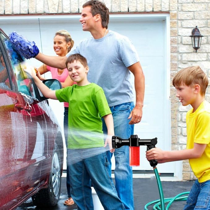 Garden Hose Nozzle, High Pressure Hose Spray Nozzle 8 Way Spray Pattern One-Touch Sprayer for Watering Plants, Lawn, Patio, Car Wash, Cleaning，Showering Pet