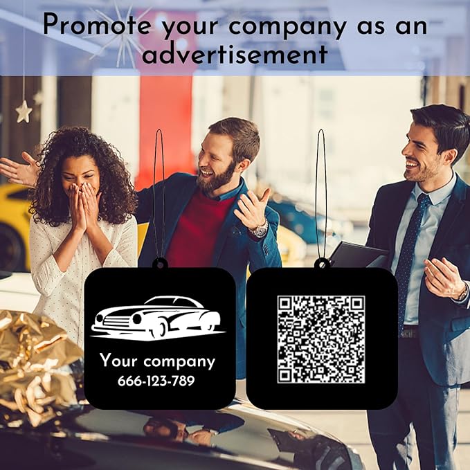 10/20/30Pcs Custom Logo Air Freshener for Car Bulk,Wholesale Personalized Double-Sided Car Air Fresheners with Photo Text Logo (10pcs-square)