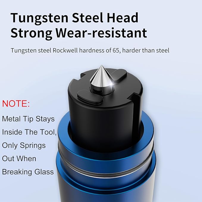 HHXS Car Glass Breaker and Seatbelt Cutter 4 Pack,Car Window Breaker Tool,Portable Car Safety Hammer Escape Hammer with Tempered Glass Sample Universal Safe Hammer Emergency Hammer for Car(Blue)