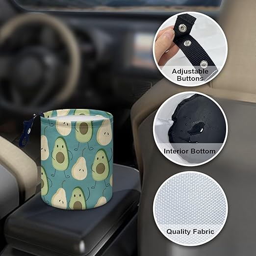 Trash Bag, Car Garbage Can Hanging Back Seat Organizer Trash Can Bin for Vehicle, Travelling, Camping - Cartiib Avocado