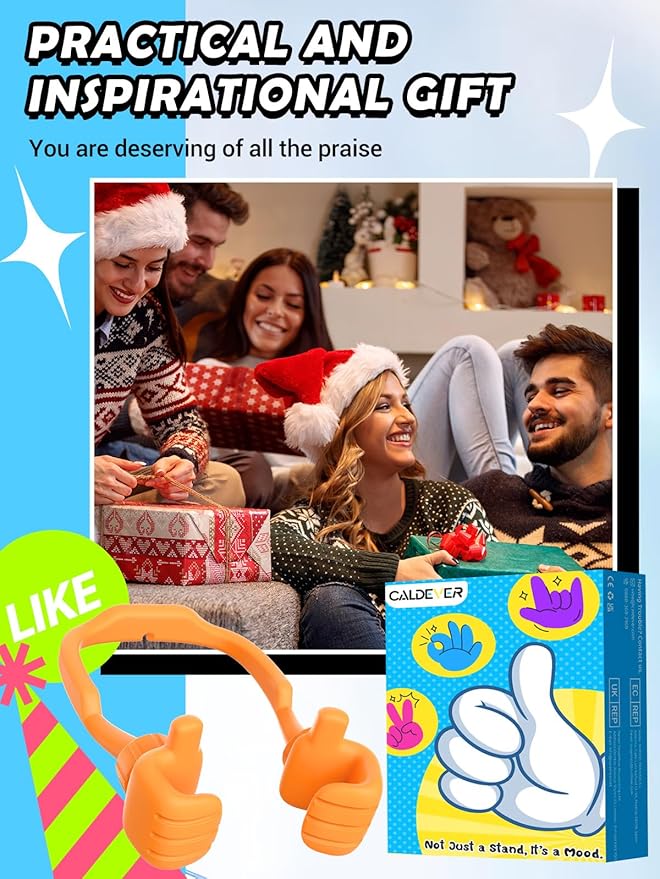 Valentines Day Gifts for Teens Girls Women Cell Phone Holder: Thumbs Up Lazy Phone Stand Gifts for Adults Kids Boys Men Teenager Wife Mom Funny Gag Gadgets Ideas Who Wants Nothing Gift for Easter