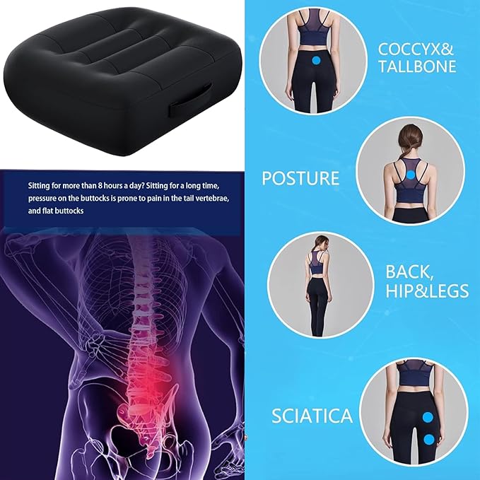 Adult Booster Seat for Car/Portable Booster Seat for Driver/Breathable Non-Slip Seat Cushions with Practical Handle for The Car, Office, Wheelchair, Broader Vision, 17.7"x15.7"x4.7"（Black）