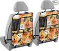 2 Pack Backseat Car Organizer with Storage Pockets Seat Back Organizers for Kids Kick Mats Backseat Protector Automotive Halloween Holiday