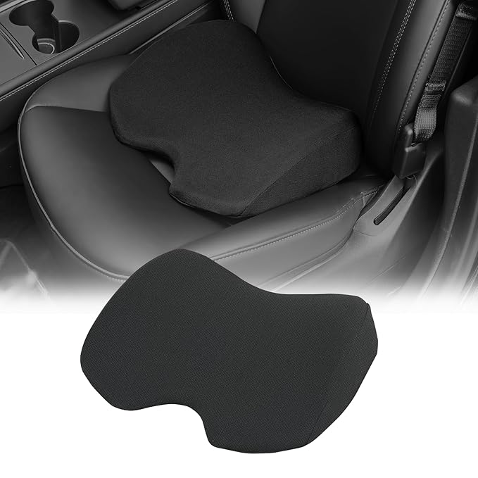 Nilight Car Seat Cushion Black Mesh Memory Foam Wedge Breathable Comfortable for Daily Driving Working Sciatica and Tailbone Pain Relief Improves Drive Visibility
