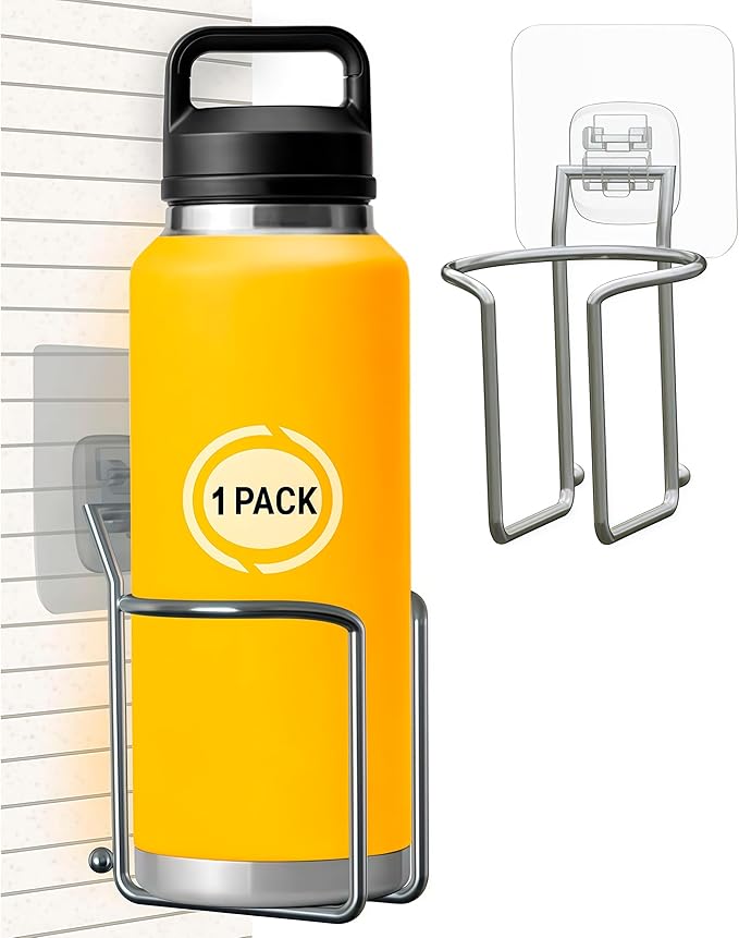 Skywin Large Cup, Water Bottle & Tumbler Holder Organizer (Adhesive Mount) – Heavy-Duty Stainless Steel Drink Holder for Boats, Trucks, Cars, RVs & Yachts, Fits Large Tumblers, Bottles & Cans