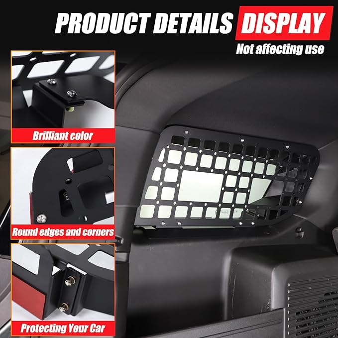 for Hummer EV Accessories Trunk Storage Panel Modular Shelf Cargo Rack Rear Left and Right Interior Luggage Holder for 2024 2025 2026 Hummer EV SUV Organizer Mount Bracket (Black)