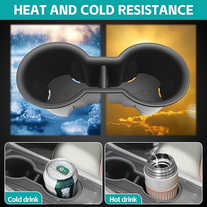 Cup Holder Organizer Compatible with 2018-2024 Chevy Equinox Accessories, Noise-Free Water & Dust Proof TPE Insert Console Drink Holder Protector for 2018-2024 Chevrolet Equinox Accessories