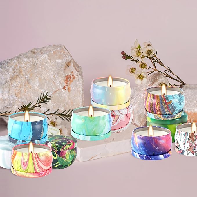 Scented Candles Gifts Set 24 Pack Soy Wax Travel Tin Jar Candles for Home 2.5 OZ jar Candles for Mom for Christmas, Birthday, Thanksgiving, Mother's Day