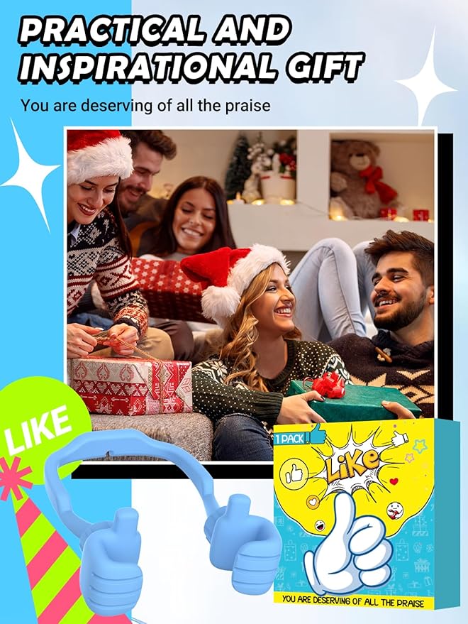 Valentines Day Gifts for Teen Boys Girls Kids: Thumbs Up Lazy Phone Stand Holder Gift for Men Women Adults Funny Gadgets Teenage Dad Father Mom Husband Wife Who Have Everything Cute Things