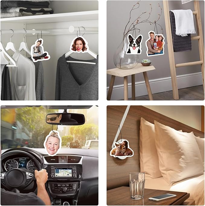 Custom Air Freshener for Car Custom Car Air Fresheners with Pictures, Car Accessories for Men, Boyfriends, Family, Gifts (Irregular)